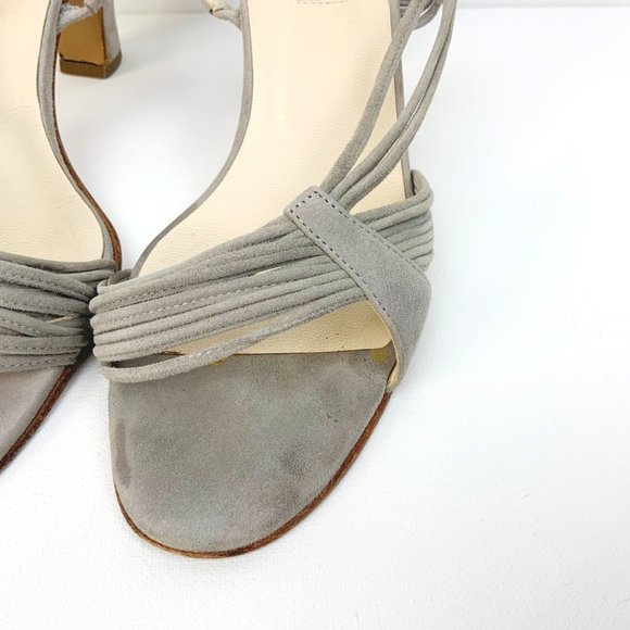 Vintage Giorgio Armani Gray Suede Strappy sandals Heels Sz 39 (8) - Picture 5 of 16